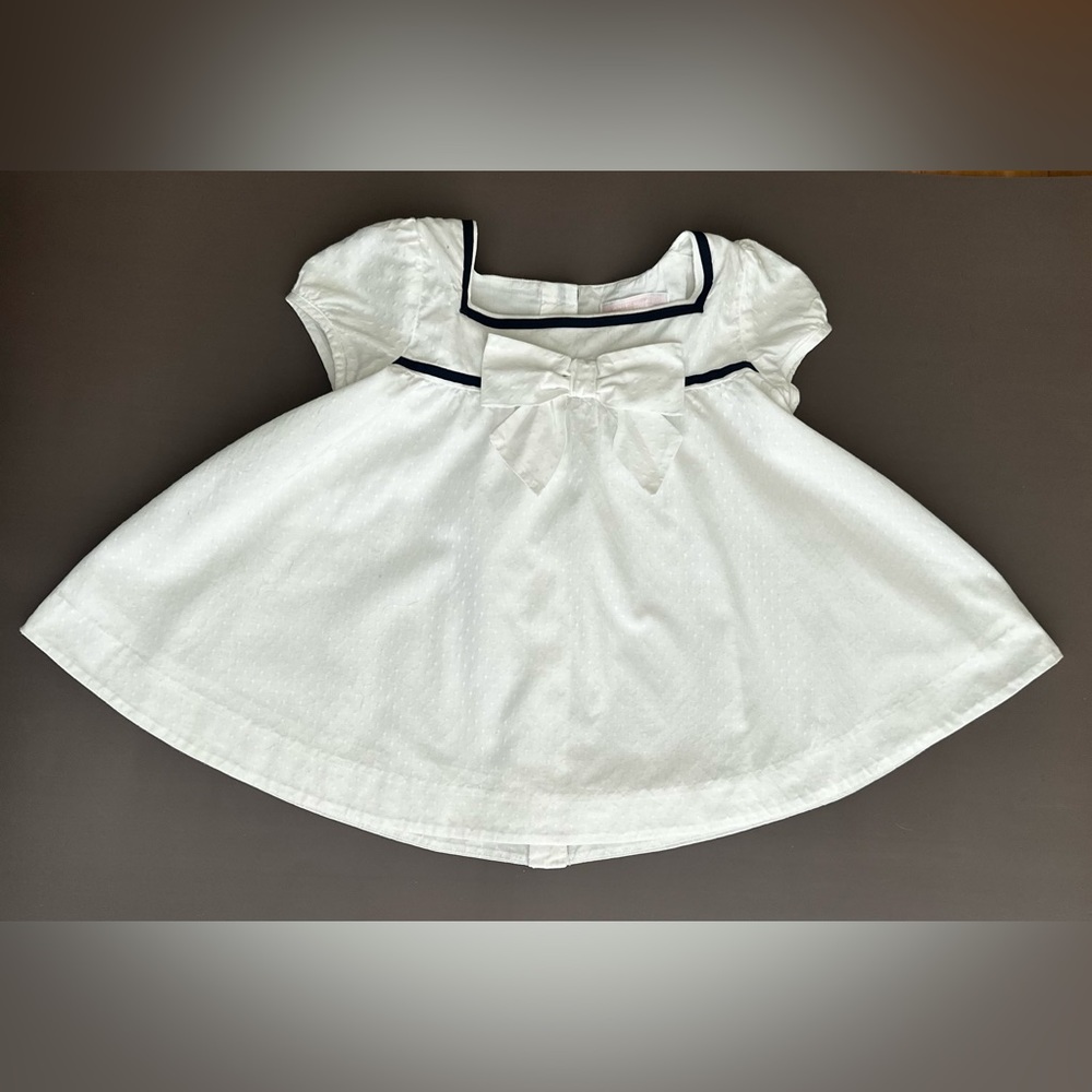 Janie and Jack Bow Shirt Kids Girls, White, Size 4 US Toddler, 100%Cotton